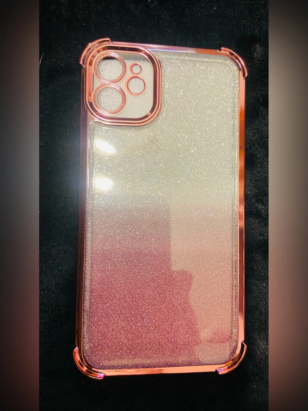 Glitter Gradient Protective iPhone 11 Case - Pink & Gold